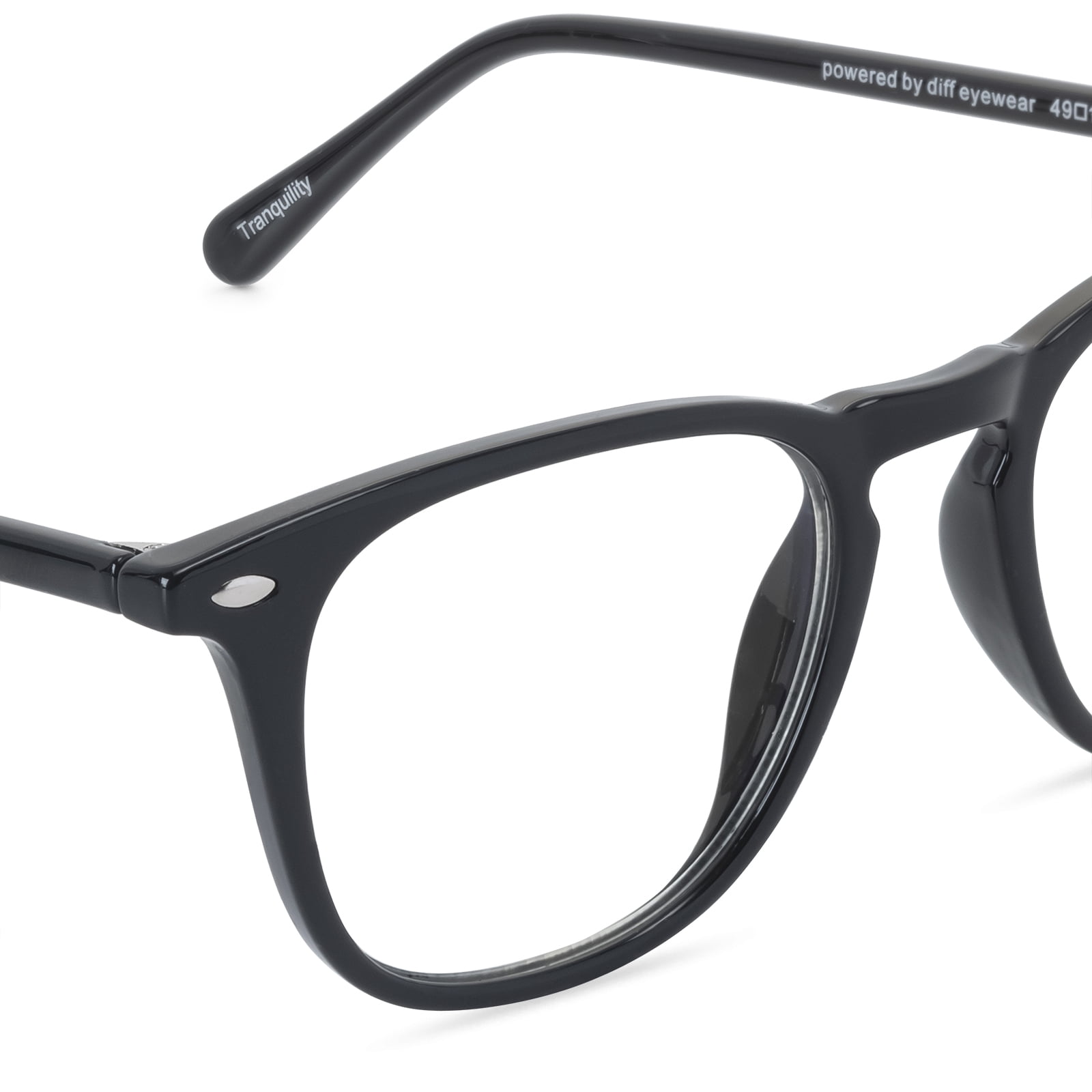 Men's Health Reading Glasses Tranquility Blue Light Blocking by DIFF Eyewear Black +2.5