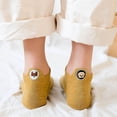 thumbnail image 3 of Womens Yellow No Show Socks with Embroidered Cute Pet Faces, Mismatched Animal Pair, Soft Breathable Cotton Hidden Socks for Sneakers,Size Free Size, 3 of 4