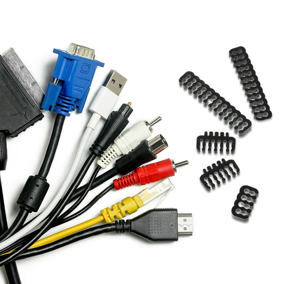 OUNONA 24pcs PC Kit for Extension Cord Management Tools Wire Organizer Comb Computer Cable Organizer