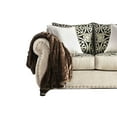 thumbnail image 3 of Benjara BM207275 Fabric Upholstered Wooden Loveseat with Scrolled Arms, Beige, 3 of 5