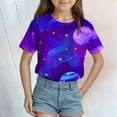 thumbnail image 2 of ZTKWD Boys Girls Kids Shirts Tops Short Sleeve Starry Sky Galaxy Print for Teen and Kids 6-16 Years, 2 of 4