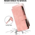 thumbnail image 5 of Wallet Case Compatible with iPhone 17 Pro Max, 6 Card Holder with RFID Blocking, PU Leather Zipper Flip Wallet Pocket, Kickstand, Wrist Strap | Protective Phone Cover for 17 Pro Max, Pink, 5 of 13