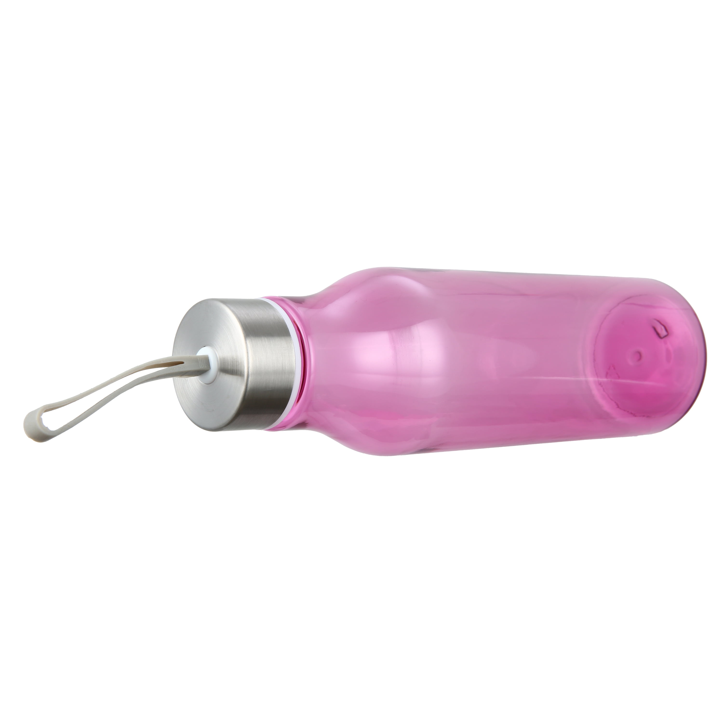 Mainstays 20oz Plastic Water Bottle with Stainless Steel Screw on Lid Purple