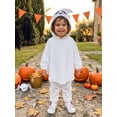 thumbnail image 3 of RUINIXCW Toddler Baby Halloween Ghost Costumes Kids Baby Boy Girl Halloween Outfit Hooded Caped Tops with Pants Set Cosplay Party Clothes, 3 of 9