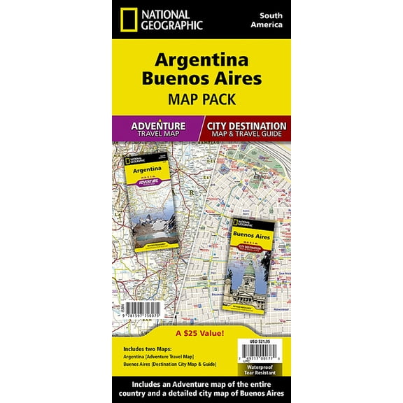 National Geographic Adventure Map Argentina, Buenos Aires [Map Pack Bundle], (Paperback)