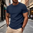 thumbnail image 6 of Uwinwear Men's Athletic Washed T-Shirts Basic Crew Neck Tees Tops Causal Distressed Cotton T Shirts Summer Breathable Tees,Navy,XL, 6 of 6