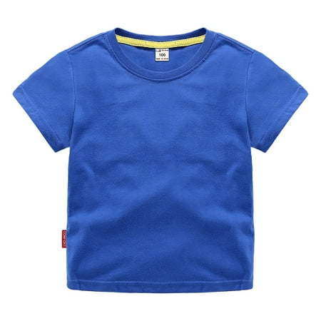 

Dyfzdhu Boys Girls Crewneck T Shirt Organic Cotton Soft Short Sleeve Tops Toddler Children 9M-10Y