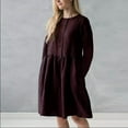thumbnail image 3 of Vedolay T Shirt Dress Women Tie Back Summer Dresses Long Lantern Sleeve Square Neck Ruffle Elastic Waist Aline Casual Mini Dress, XXL, 3 of 5