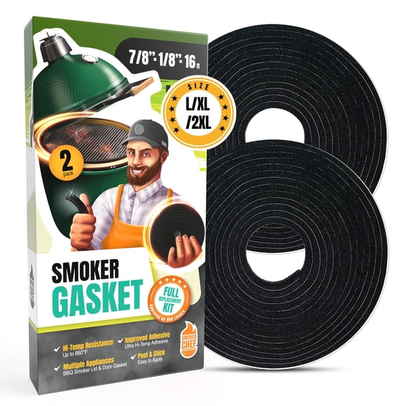 Kit de junta para ahumador Smoker Chef, 2 piezas, 8 pies, para Big Green Egg XL