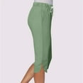 thumbnail image 4 of Khunlpohl Capri Pants for Womens Elastic Waist Drawstring Pant with Pockets Dressy Work Casual Cropped Trousers, 4 of 7