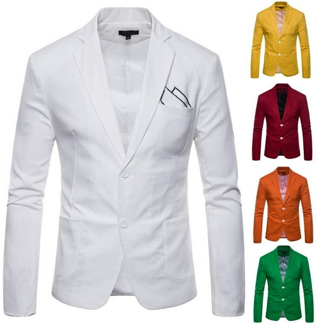 Traje de moda de primavera y verano para hombre, traje pequeño de lino y algodón ajustado a la moda para hombre