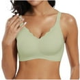thumbnail image 2 of Ahuyic Womens Bra,Summer Plus Size Bra,Womens Seamless Thin Without Rims Soft Support Gathered Breathable Underwear Daily Bra.,Green,M, 2 of 4