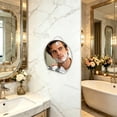 thumbnail image 3 of Anti Fog Shower Mirror, Acrylic Shaving Mirror with Handheld Detachable Design, Unbreakable Portable Bathroom Mirror for Travel, Fogless Wall Mount Shave Mirror for Grooming, 3 of 8