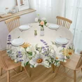 thumbnail image 2 of Flowers Daisies Lavender Butterflies Waterproof Tablecloth Table Decoration Wedding Home Kitchen Dining Room Round Table Cover, 2 of 5