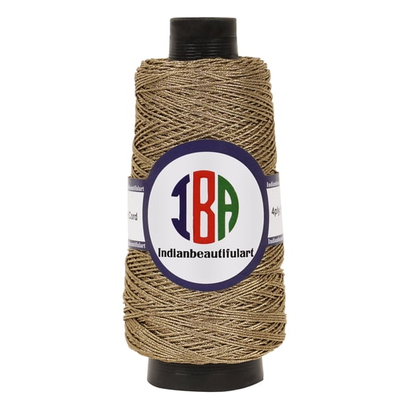 IBA Indianbeautifulart Metallic Thread For CraftsTwistedCordFor MacrameTwistedRope For Handmade Art DIY Projects Wall Art Decorations Pack of 1 |Tawny Brown