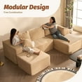 thumbnail image 2 of BIGSYY Cozy Square Ottoman, Comfortable Seating, No Assembly Required, Camel, 2 of 5