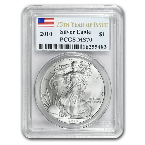 2010 American Silver Eagle MS-70 PCGS (25th Year of Issue)