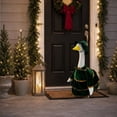 thumbnail image 5 of Cififendec Christmas 23" Porch Goose Costume Set, Green Velvet Tiered Dress with Golden Tinsel Trim and Hat for Goose Statue Outfitting, 5 of 9