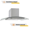 thumbnail image 4 of Campana Extractora 90 cm Empotrable GutstarkVidrio Templado 3 Velocidades Acero Inoxidable 900 m3/h GUTSTARK Acero Inox 90x42x45cm 900 m3/h, 4 of 8
