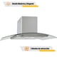 thumbnail image 4 of Campana Extractora 90 cm Empotrable GutstarkVidrio Templado 3 Velocidades Acero Inoxidable 900 m3/h GUTSTARK Acero Inox 90x42x45cm 900 m3/h, 4 of 8