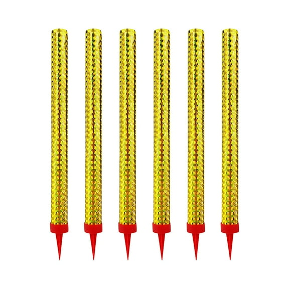 Pack of 6 Gold Cake Sparklers Smokeless and Long-Lasting Candles for Birthdays, Weddings, and Celebrations