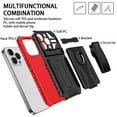 thumbnail image 4 of Compatible with iPhone 15 Pro Back Case, 360 Rotating Removable Belt Clip & Hidden Kickstand & Hard PC + Soft TPU & Anti-fall & Shock Absorption Phone Case for iPhone 15 Pro, Red, 4 of 10