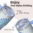 thumbnail image 4 of Stainless Steel Thermal Tumbler 20oz with Lid & Straw - Double Wall Vacuum Insulated Boho Travel Coffee Mug, Leakproof Design, 4 of 5