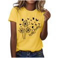 thumbnail image 2 of Blouses pour Femmes, Mode Féminine Imprimé Manches Courtes Blouse Drôle Col Rond T-Shirt Tops, 2 of 4