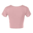 thumbnail image 4 of Hauaitttt Womens Summer Short Sleeve Cute Crop Tops Casual Basic Crewneck Slim Fit T Shirts Short Sleeve Athletic Top Womens Polyester Spandex Shirt Womens Tee Shirts Short Sleeve Women T Shirt for, 4 of 4