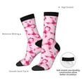 thumbnail image 4 of Rocae Breast Cancer Ribbons Awareness for Adult Socks Casual Athletic Stretchy Loose Socks for Women Men Non-Slip Middle Tube Socks, 4 of 6