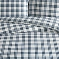 thumbnail image 5 of Basic Plaid 3-Piece Blue T200 Percale Cotton King Duvet Cover Set, 5 of 5