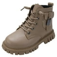 thumbnail image 1 of PEASKJP Children's Cowgirl Boots Round Toe Pull on Splicing Riding Shoes for Little Kid/Big Kid, Khaki 33, 1 of 5