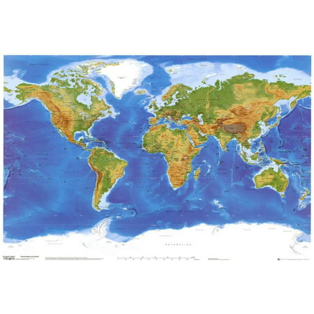 Satellite Physical Map of The World Poster - (Best Satellite Map App)