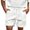 White, variant on Migroa Mens Casual Shorts Outdoor Beach Shorts Elastic Waist Drawstring Athletic Workout Gym Jogger Shorts for Running Vacation with Pockets Black L
