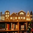 thumbnail image 7 of Christmas Gingerbread Village Light-Up Decor, 2026 New DIY Cardboard Holiday Houses with LED String Light, Battery Operated Pre-lit Miniature Town, Winter Tabletop Centerpiece for Mantle Xmas, 7 of 7