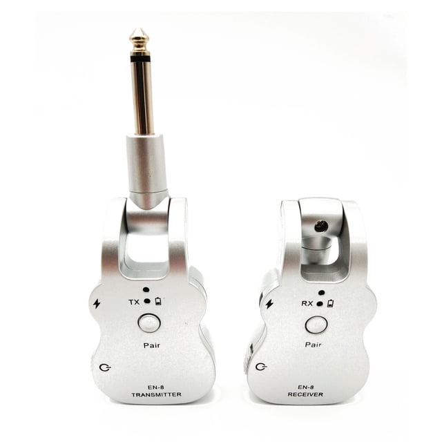 Recoger Transmisor de audio inalámbrico UHF Sistema receptor USB recargable Pick up para guitarra eléctrica Bass Instrumento musical Accesorio Tomshoo Recoger