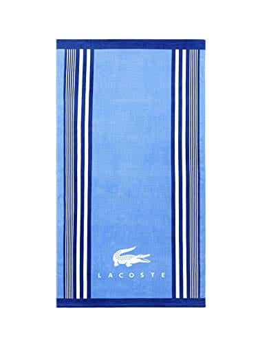 NWT Lacoste Logo Beach Bath Pool Towel Blue Logo 36" x 72" 100% Cotton 