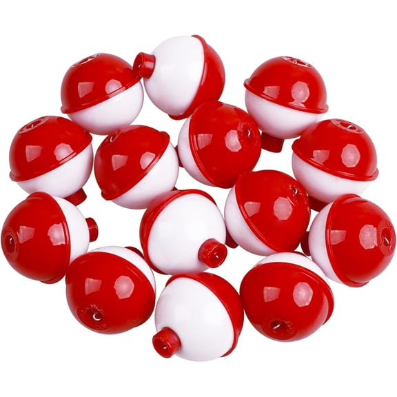 OROOTL Fishing Float Bobbers for Fishing AssortmentPush Button Snap-on Fishing Floats Bobbers Hard ABS Red/White Round Buoy Fishing Tackle Accessories