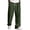06#Dark Green, variant on Men's Textured Loose Wide Leg Casual Pants, Elastic Drawstring Waist Label Patch Straight Street Trousers with Side Pockets Black L