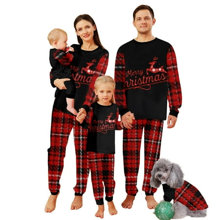 

Matching Family Christmas Pajamas Set Long Sleeve Festival Party Pj Sets Holiday Warm Sleepwear Loungewear