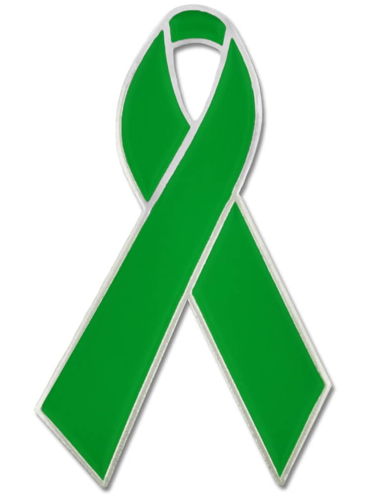 PinMart Green Awareness Ribbon Enamel Lapel Pin