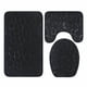 thumbnail image 1 of Nvzi Juego de alfombrillas de baño con relieve de guijarros, juego de tres piezas para inodoro, alfombrillas de baño absorbentes, limpiables y reutilizables para ducha (negro)., 1 of 5