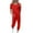 Red, variant on Frostluinai Two Piece Sets for Women Summer Short Sleeve Crew Neck Tops Drawstring Jogger Pants Lounge Solid Sweatsuits Loose Outfit with Pocket