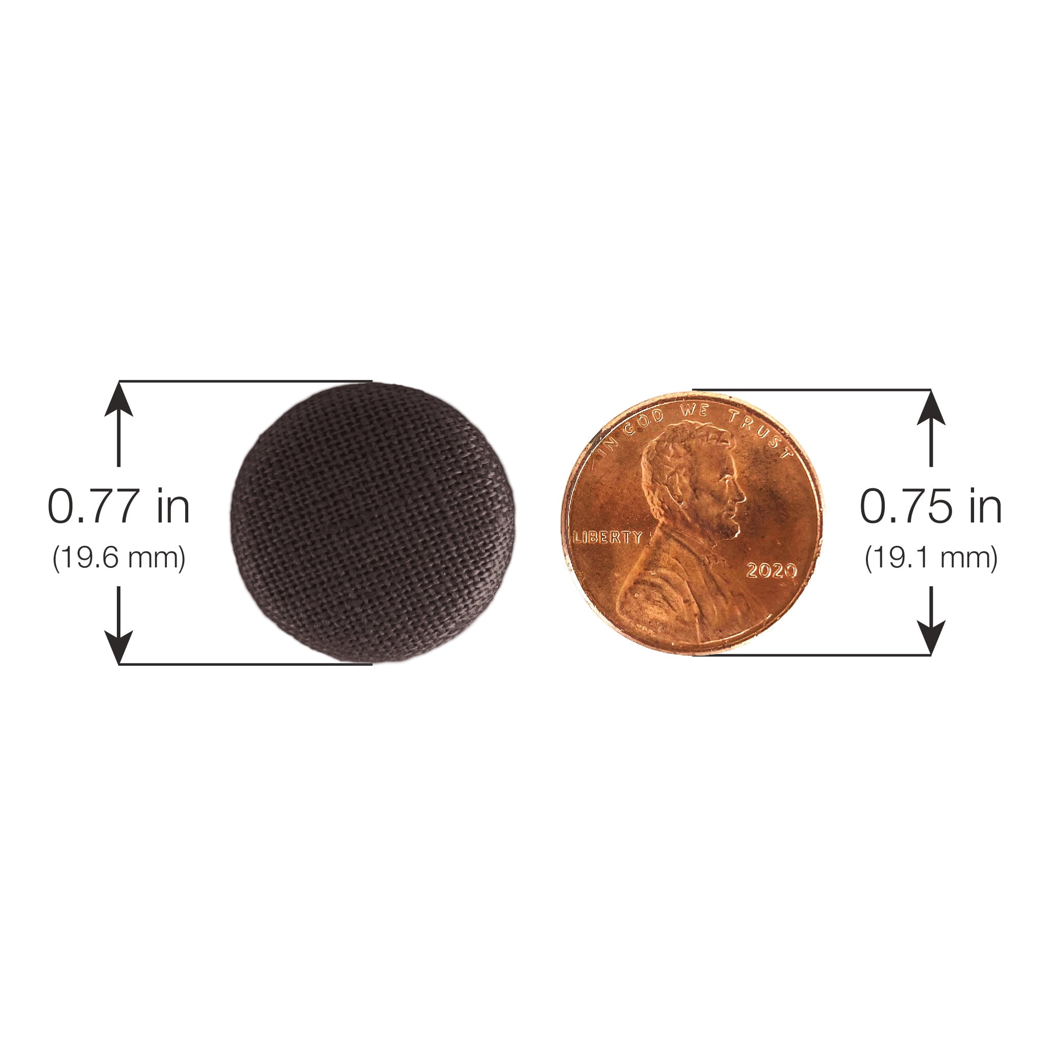 Primpins Upholstery Tacks - Fabric Covered Button Twist Pins - For Bed Skirts, Slipcovers, Armchair Caddies, Headliners (Set of 24, Brown)