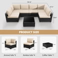thumbnail image 3 of KIGOTY 7 Piece Outdoor Patio Furniture, Wicker Rattan Outdoor Conversation Set Sectional Sofas for Backyard, Garden, Black-White, 3 of 7