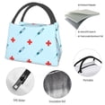 thumbnail image 4 of Fotbe Syringe And Red Cross Bolsa Térmica Portátil con Estampado, Bolsa de Entrega de Alimentos Aislada, Bolsa Reutilizable de Gran Capacidad para Comidas y Supermercado, 4 of 6
