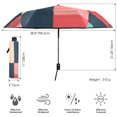 thumbnail image 3 of FORMRS Travel Umbrella Folding Auto Open Close Windproof Rain UV Protection, Red Teal Plaid, 3 of 8