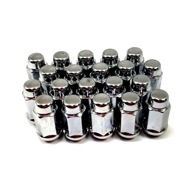 20x Wheel Lug Nuts 12x1.50 Acorn Conical Bulge Chrome 3/4" Hex Drive 1.