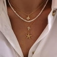 thumbnail image 2 of Shell Necklace for Women Seashell Necklace Beach Charm Necklace Pearl Starfish Beaded Necklace Layered Charm Necklace Beach Essentials Summer Outfits for Women, 2 of 7
