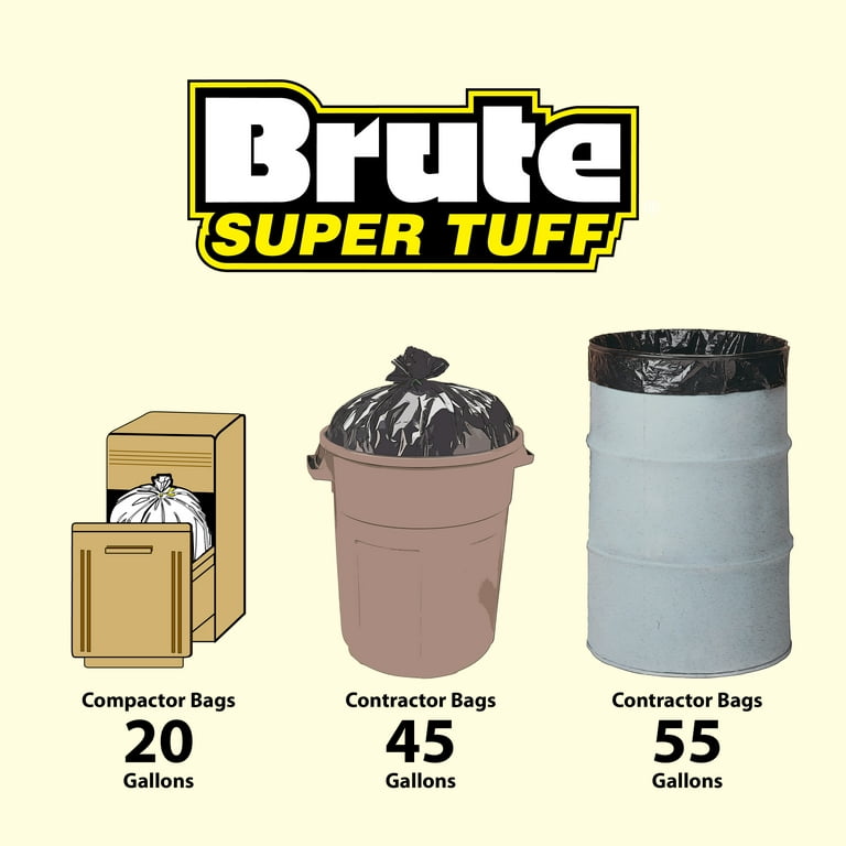 Brute Super Tuff 45 Gal. Contractor Black Trash Bag (20-Count)